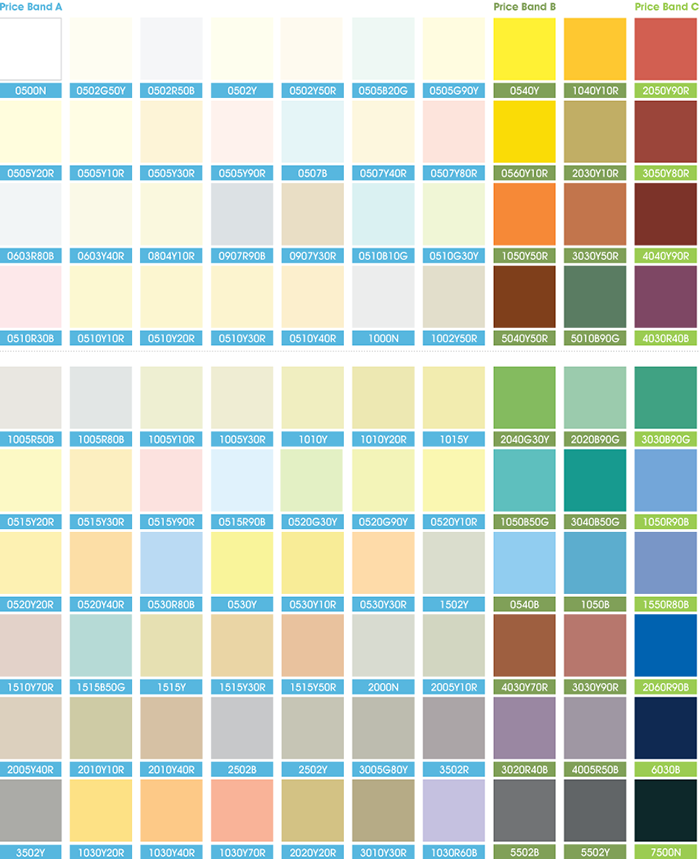 sample colour range